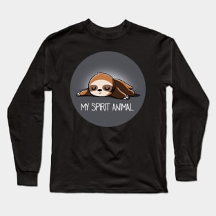 Cute Funny Sloth Lazy Animal Lover Quote Artwork Long Sleeve T-Shirt